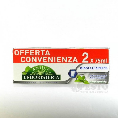 Зубная паста ANTICA erboristeria bianco express 2 * 75мл Зубная паста ANTICA erboristeria bianco express 2 * 75мл