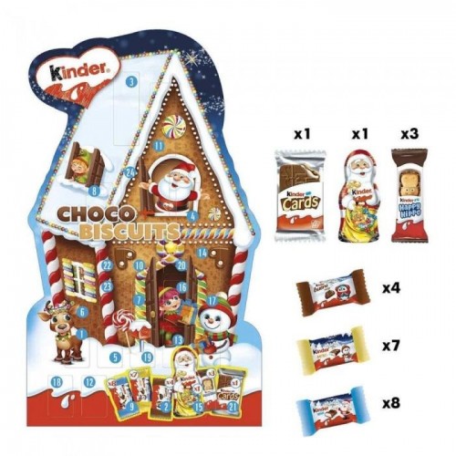 Адвент Kinder choco biscuits календар 210г Адвент Kinder choco biscuits календар 210г