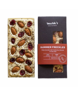 Белый шоколад Summer Freckles с миндалем, клюквой и семенами чиа 110г