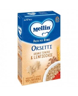 Детские макароны из пшеницы и чечевицы Mellin Orsetti 280 г Детские макароны из пшеницы и чечевицы Mellin Orsetti 280 г