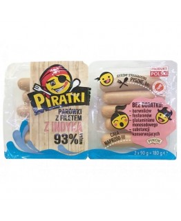 Детские сосиски Piratki из индейки 2*90 г Детские сосиски Piratki из индейки 2*90 г