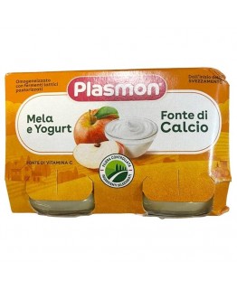 Детское пюре Plasmon яблоко и йогурт от 6 месяцев, без глютена 120г