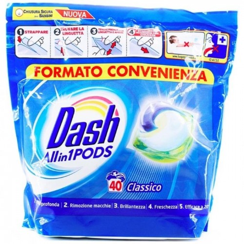 Капсулы для стирки Dash Classico 40 шт Капсулы для стирки Dash Classico 40 шт