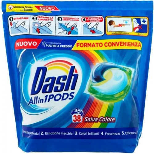 Капсулы для стирки Dash Salva Colore 38 штук