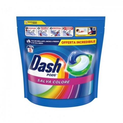 Капсулы для стирки Dash Salva Colore 55 штук