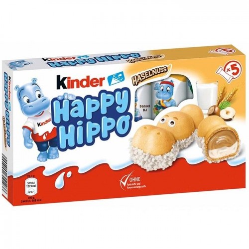 Kinder Happy Hippo с ореховой начинкой 5*20.7г Kinder Happy Hippo с ореховой начинкой 5*20.7г