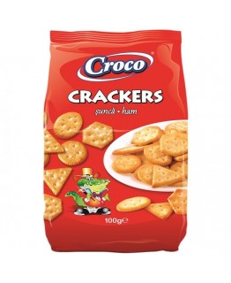 Крекер Croco crackers со вкусом ветчины 100 г