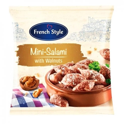 Мини салями French Style с грецкими орехами 75г Мини салями French Style с грецкими орехами 75г