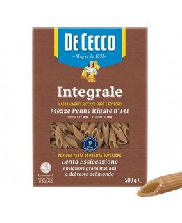 Макароны De Cecco Integrale Mezze Penne Rigate 500 г