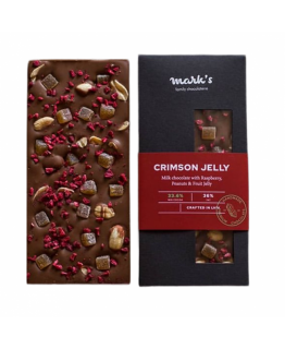 Молочный шоколад Crimson Jelly малина и арахис 110г