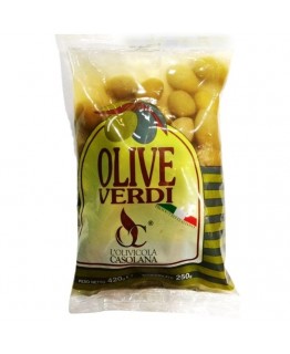 Оливки Casolana olive verdi зелені з кісточкою 420г Оливки Casolana olive verdi зелені з кісточкою 420г