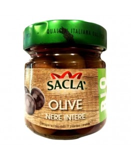 Оливки Sacla nere intere Bio 185г