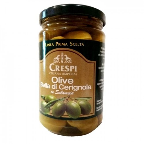 Оливки зеленые Crespi olive bella di cerignola с косточкой 310г Оливки зеленые Crespi olive bella di cerignola с косточкой 310г