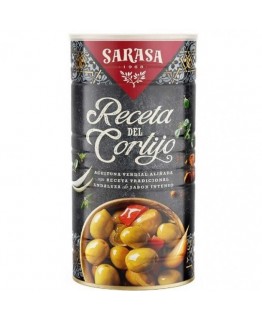 Оливки зеленые с косточкой Sarasa с травами и специями 1.450г