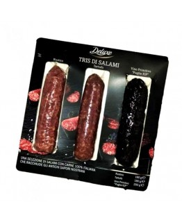 Подарочная упаковка салями Deluxe tris di salami 560г