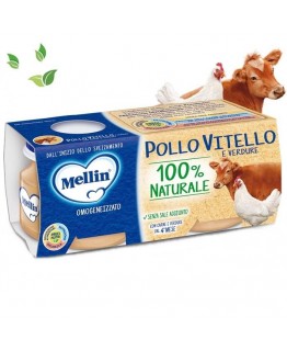 Пюре Mellin курица с телятиной и овощами (с 4 мес.) 80г