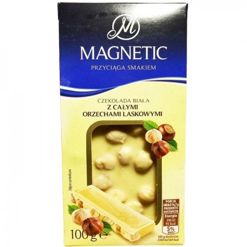 Шоколад белый Magnetic с целыми орехами 100 г Шоколад белый Magnetic с целыми орехами 100 г