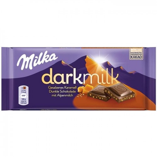 Шоколад Milka Darkmilk соленая карамель 85г Шоколад Milka Darkmilk соленая карамель 85г