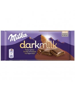 Шоколад Milka Darkmilk з какао бобами 85г