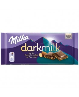 Шоколад Milka Darkmilk с миндалем 85г