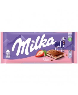 Шоколад Milka с клубникой 100г