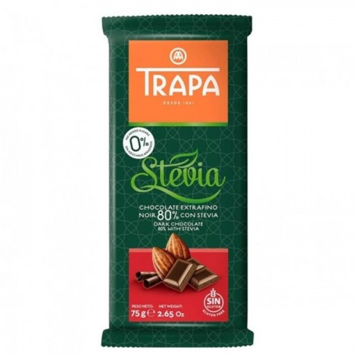 Шоколад Trapa черный без сахара и глютена 75г Шоколад Trapa черный без сахара и глютена 75г