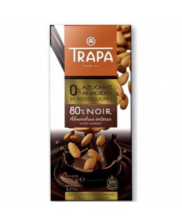 Шоколад Trapa черный 80% с миндалем без сахара 175г Шоколад Trapa черный 80% с миндалем без сахара 175г