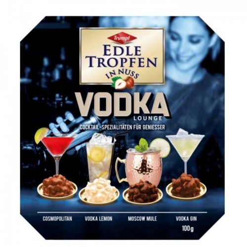 Шоколадные конфеты Trumpf Edle Tropfen In Nuss Vodka 100г Шоколадные конфеты Trumpf Edle Tropfen In Nuss Vodka 100г