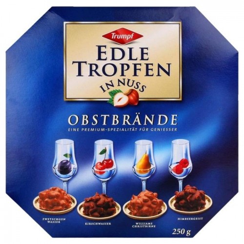 Шоколадные конфеты с алкоголем Trumpf Edle Tropfen Obstbrande 250г Шоколадные конфеты с алкоголем Trumpf Edle Tropfen Obstbrande 250г