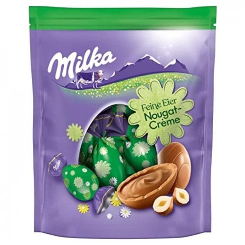 Шоколадные яйца Milka с альпийским молочным шоколадом 90г Шоколадные яйца Milka с альпийским молочным шоколадом 90г