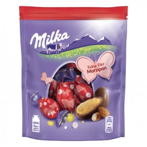 Шоколадные яйца Milka с марципанами 90г Шоколадные яйца Milka с марципанами 90г