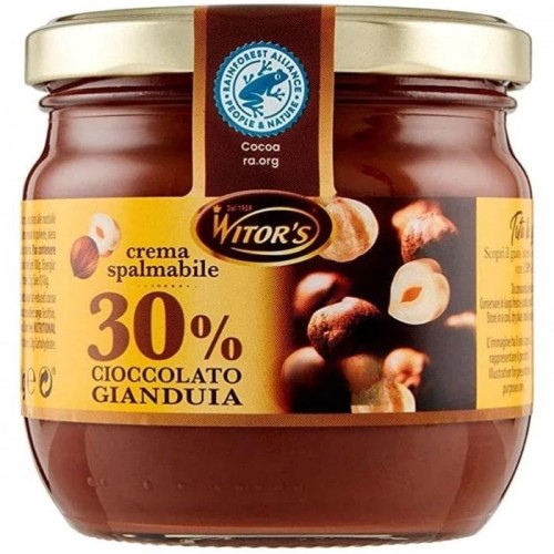 Шоколадна паста Witor's 30% cioccolato Gianduia з фундуком 360г Шоколадна паста Witor's 30% cioccolato Gianduia з фундуком 360г