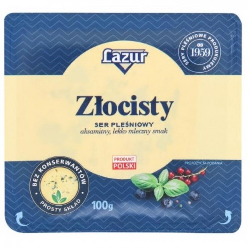 Сыр золотистый с плесенью Lazur Zlocisty 100г Сыр золотистый с плесенью Lazur Zlocisty 100г