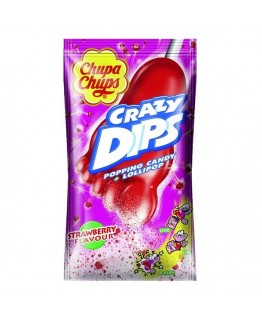 Стреляющий леденец Chupa Chups Crazy Dips клубника 14 г