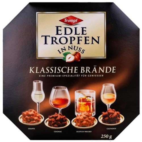 Конфеты Trumpf Edle Tropfen In Nuss Klassische Brände 250г Конфеты Trumpf Edle Tropfen In Nuss Klassische Brände 250г
