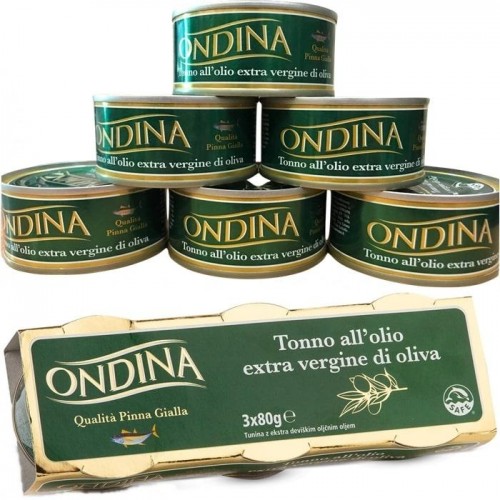 Тунец Ondina tonno all olio extra vergine di oliva 80 г Тунец Ondina tonno all olio extra vergine di oliva 80 г
