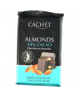 Шоколад Cachet черный с миндалем 54% какао 300г