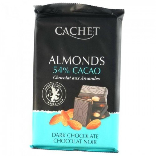 Шоколад Cachet черный с миндалем 54% какао 300г Шоколад Cachet черный с миндалем 54% какао 300г