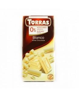 Шоколад без глютена и сахара Torras белый 75г