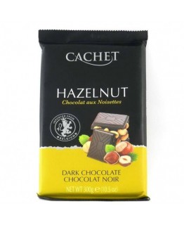 Шоколад Cachet hazelnut черный с орехом 300г