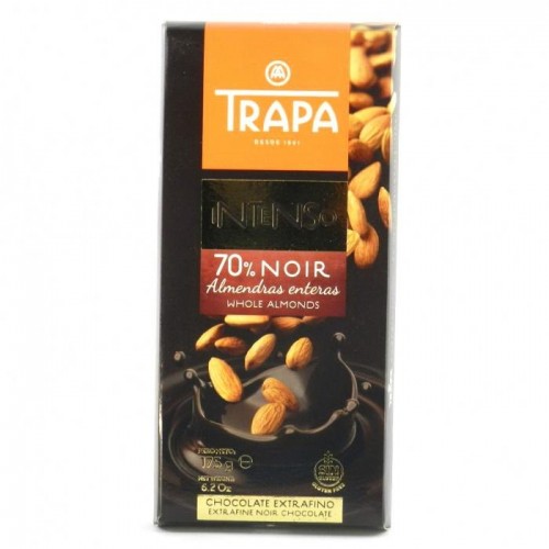 Шоколад Trapa intenso черный 70% с миндалем 175 г Шоколад Trapa intenso черный 70% с миндалем 175 г