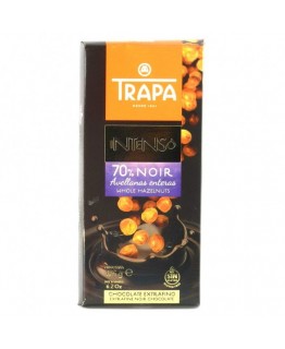 Шоколад Trapa intenso черный 70% с фундуком 175 г