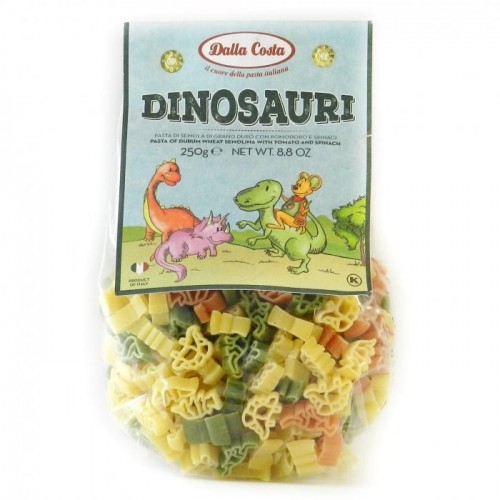 Макароны детские Dalla Costa Dinosauri с помидором и шпинатом 250г Макароны детские Dalla Costa Dinosauri с помидором и шпинатом 250г