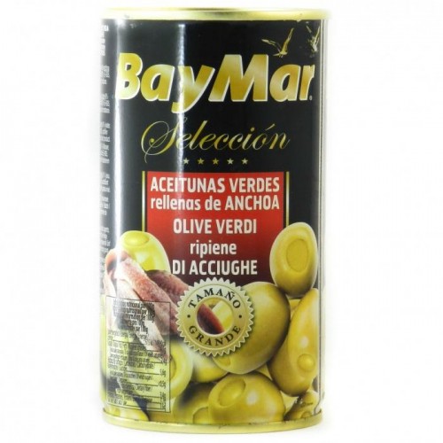 Оливки зеленые BayMar фаршированные анчоусами 350г Оливки зеленые BayMar фаршированные анчоусами 350г