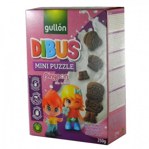 Печенье Gullon Dibus mini puzzle шоколадные без лактозы 250г Печенье Gullon Dibus mini puzzle шоколадные без лактозы 250г