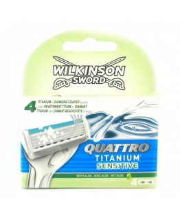 Сменные кассеты Wilkinson quattro titanium sensative 4шт Сменные кассеты Wilkinson quattro titanium sensative 4шт