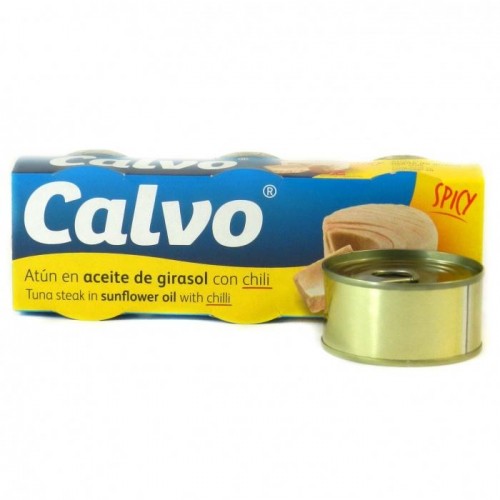 Тунец Calvo в подсолнечном масле с чили 80г Тунец Calvo в подсолнечном масле с чили 80г