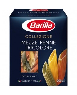 Макароны цветные Barilla Mezze Penne Tricolore 0,5кг Макароны цветные Barilla Mezze Penne Tricolore 0,5кг
