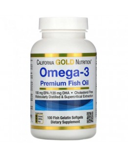 Витамины California Gold Nutrition Omega-3 100шт Витамины California Gold Nutrition Omega-3 100шт