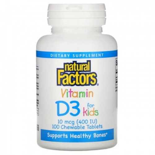 Вітаміни Natural Factors Vitamin D3 for Kids 100 шт Вітаміни Natural Factors Vitamin D3 for Kids 100 шт